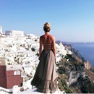 Grey maxi Dress with open back